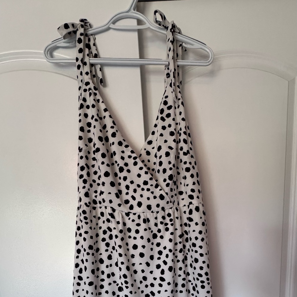 DAVI & DANI Black and White Polka Dot Dress